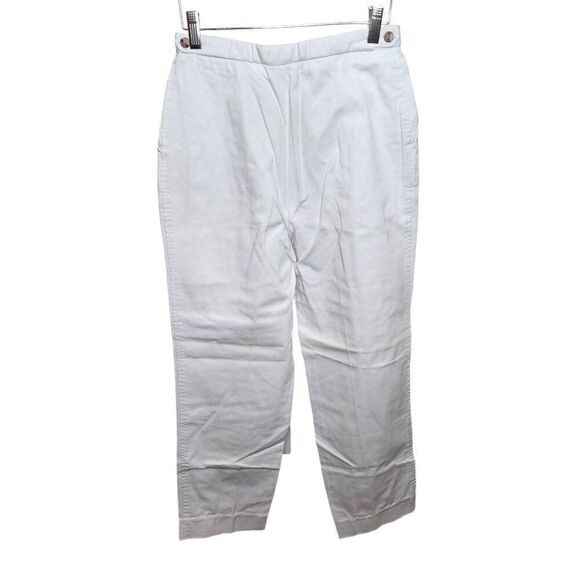 Vintage 80s Nordstrom Preppy Chinos Pants Womens Size 6 White Pleated - Picture 4 of 7